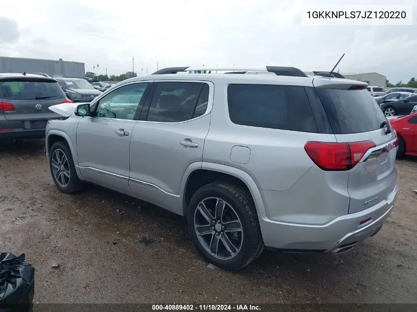 2018 GMC Acadia Denali VIN: 1GKKNPLS7JZ120220 Lot: 40889402