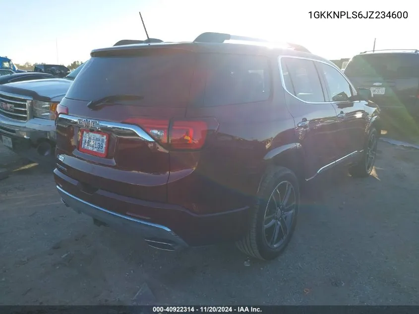 2018 GMC Acadia Denali VIN: 1GKKNPLS6JZ234600 Lot: 40922314