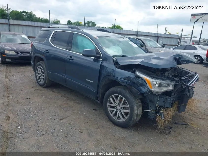 2019 GMC Acadia Sle-2 VIN: 1GKKNLLA5KZ222522 Lot: 39285557