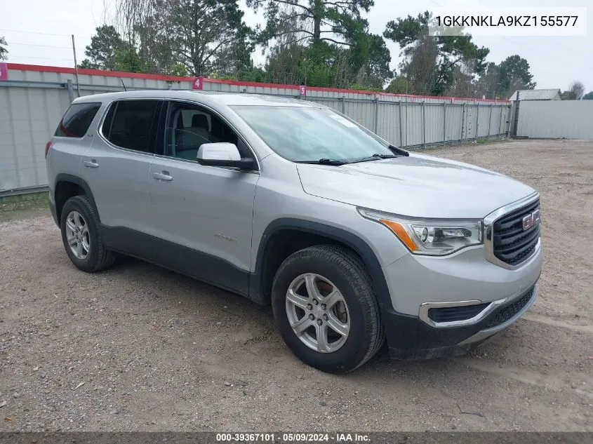 2019 GMC Acadia Sle-1 VIN: 1GKKNKLA9KZ155577 Lot: 39367101