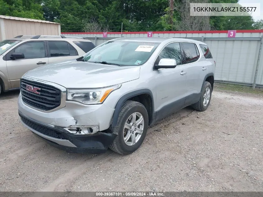 2019 GMC Acadia Sle-1 VIN: 1GKKNKLA9KZ155577 Lot: 39367101