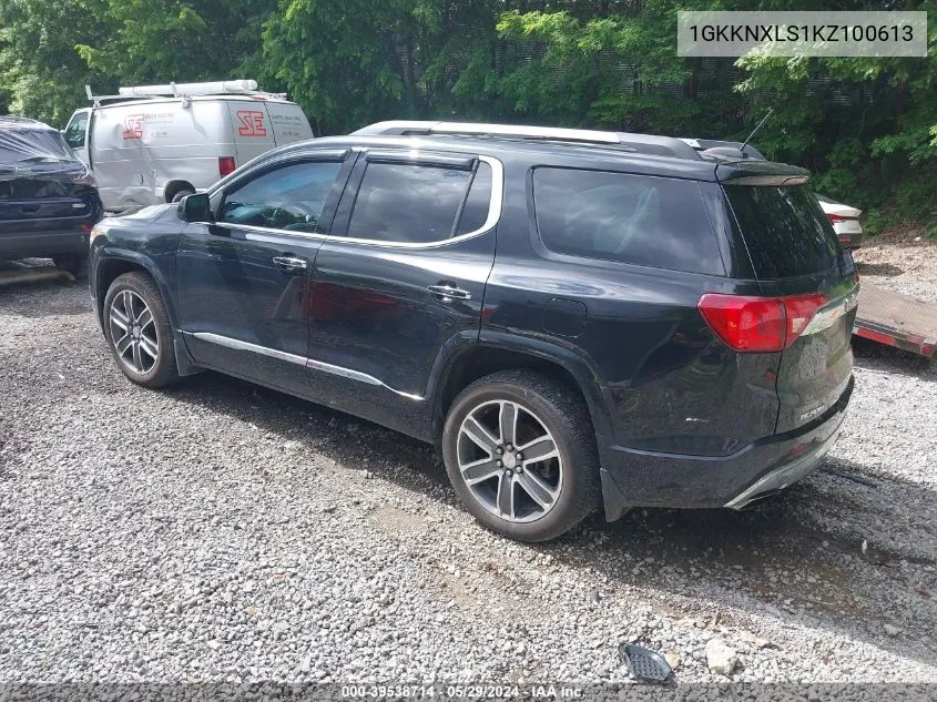 2019 GMC Acadia Denali VIN: 1GKKNXLS1KZ100613 Lot: 39538714