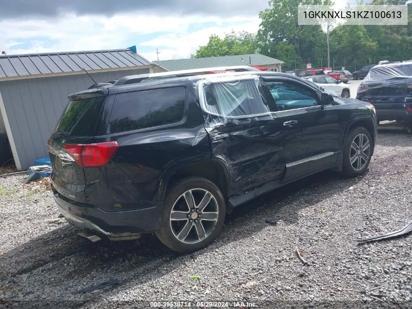 2019 GMC Acadia Denali VIN: 1GKKNXLS1KZ100613 Lot: 39538714