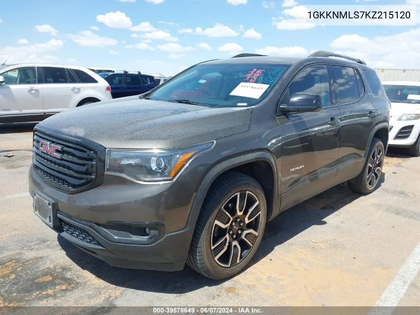 2019 GMC Acadia Slt-1 VIN: 1GKKNMLS7KZ215120 Lot: 39578649