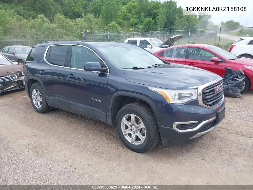 2019 GMC Acadia Sle-1 VIN: 1GKKNKLA0KZ158108 Lot: 39580629