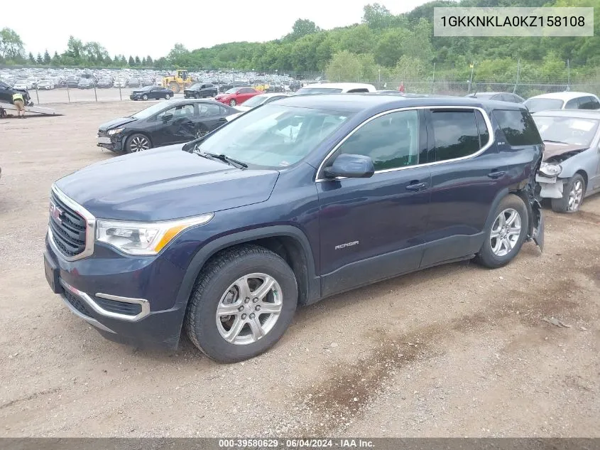 2019 GMC Acadia Sle-1 VIN: 1GKKNKLA0KZ158108 Lot: 39580629