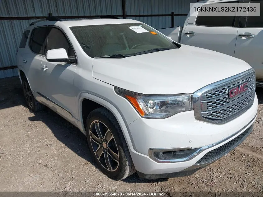 2019 GMC Acadia Denali VIN: 1GKKNXLS2KZ172436 Lot: 39654878