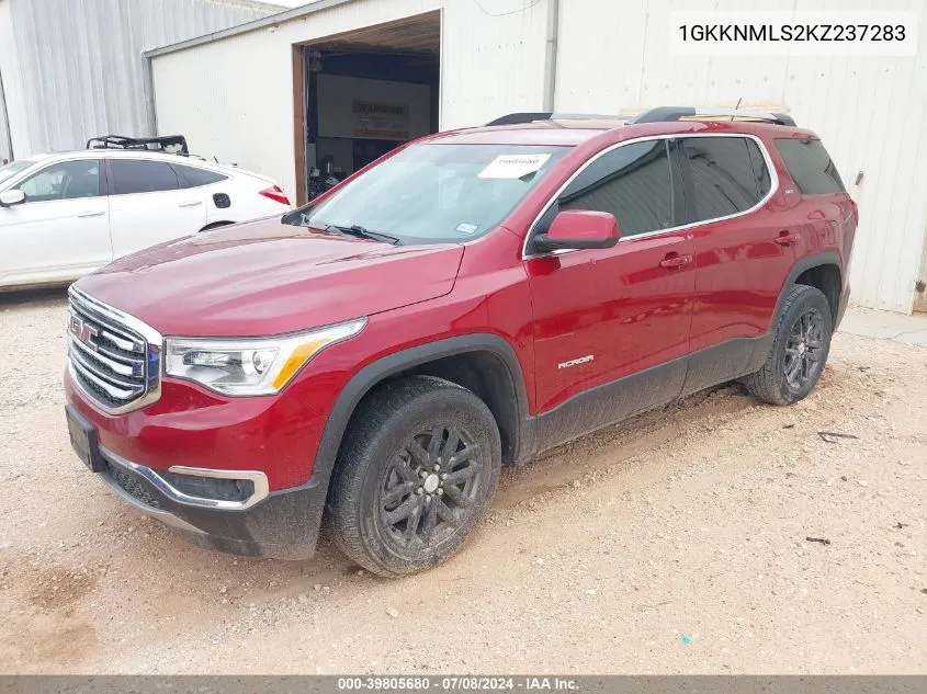 2019 GMC Acadia Slt-1 VIN: 1GKKNMLS2KZ237283 Lot: 39805680