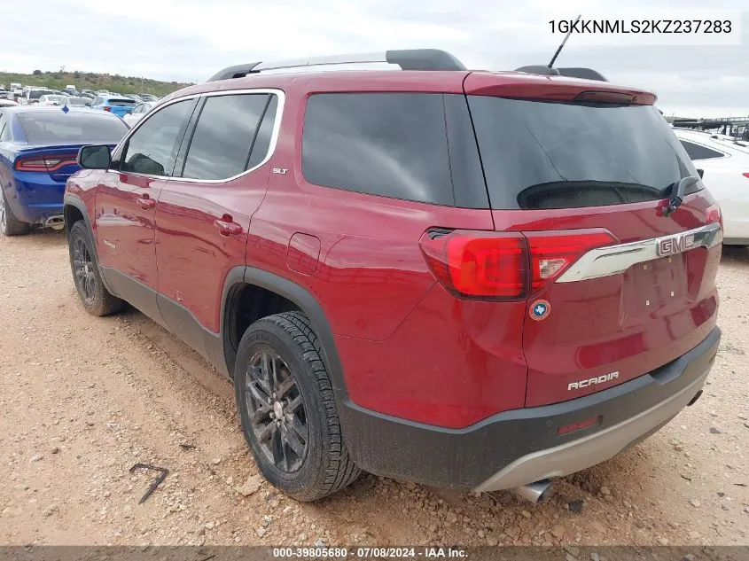 2019 GMC Acadia Slt-1 VIN: 1GKKNMLS2KZ237283 Lot: 39805680