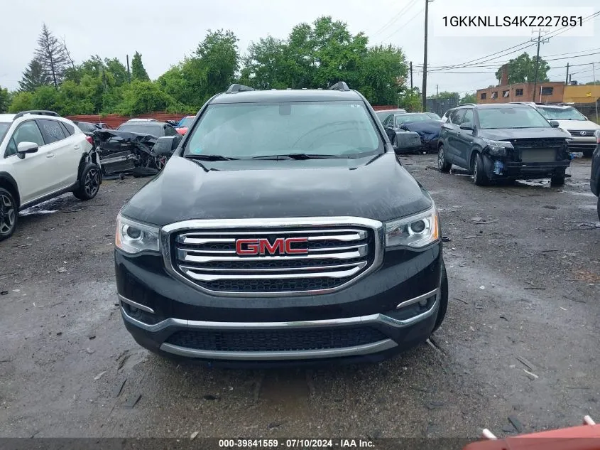 2019 GMC Acadia Sle-2 VIN: 1GKKNLLS4KZ227851 Lot: 39841559