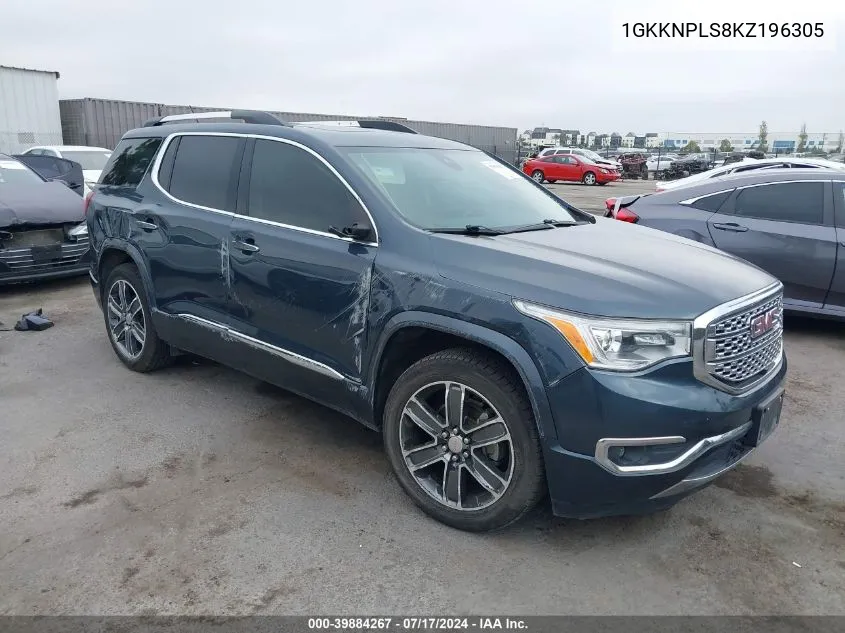 2019 GMC Acadia Denali VIN: 1GKKNPLS8KZ196305 Lot: 39884267