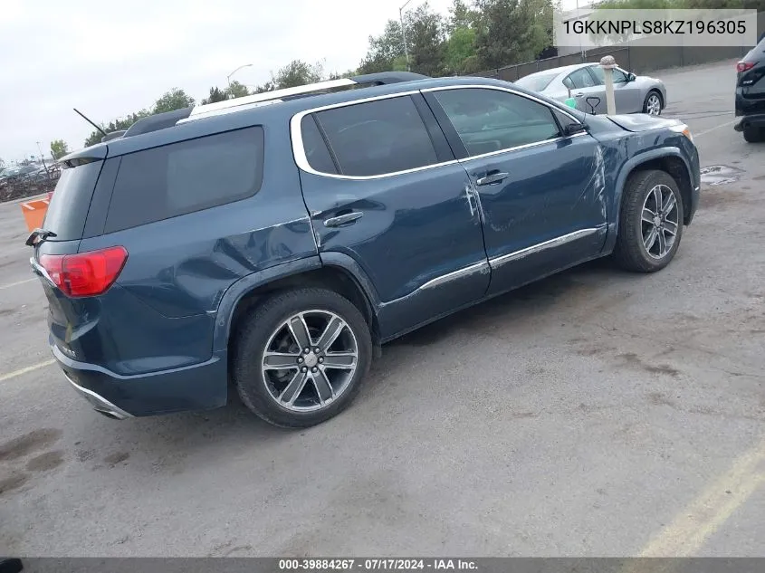 1GKKNPLS8KZ196305 2019 GMC Acadia Denali