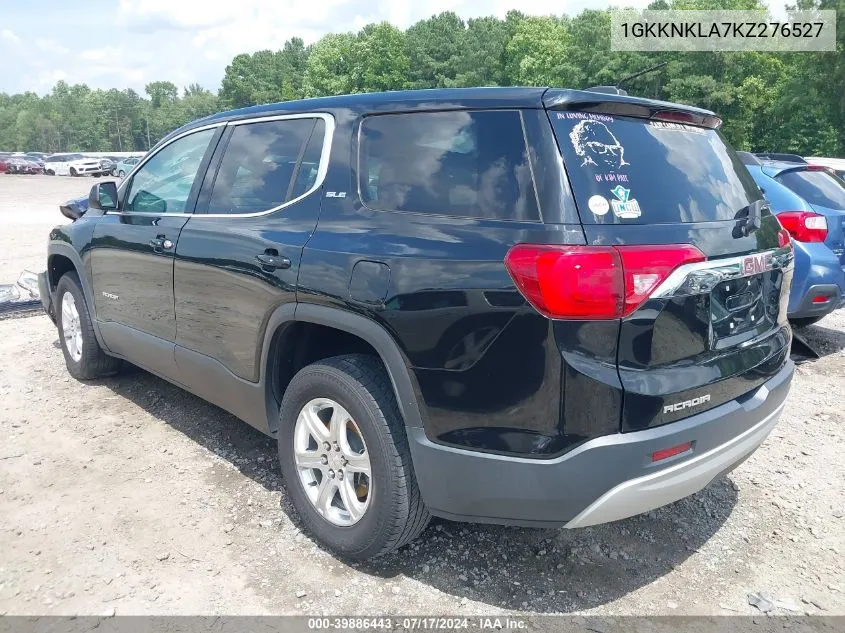 2019 GMC Acadia Sle-1 VIN: 1GKKNKLA7KZ276527 Lot: 39886443