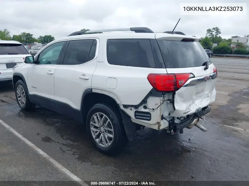 2019 GMC Acadia Sle-2 VIN: 1GKKNLLA3KZ253073 Lot: 39886747