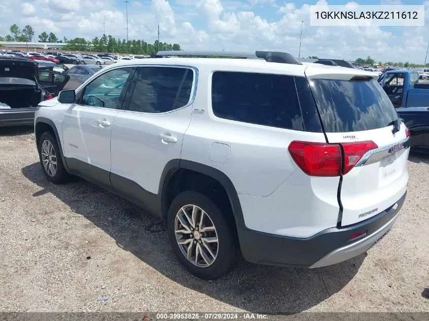 1GKKNSLA3KZ211612 2019 GMC Acadia Sle-2