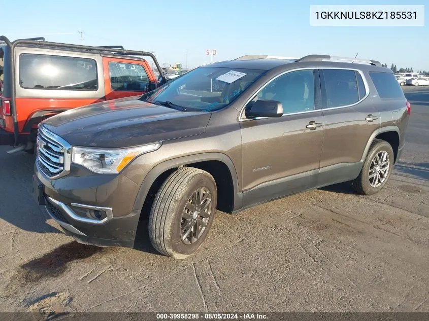 2019 GMC Acadia Slt-1 VIN: 1GKKNULS8KZ185531 Lot: 39958298