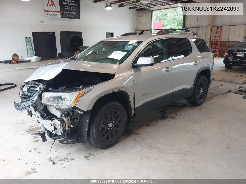 2019 GMC Acadia Slt-1 VIN: 1GKKNULS1KZ242099 Lot: 39977618