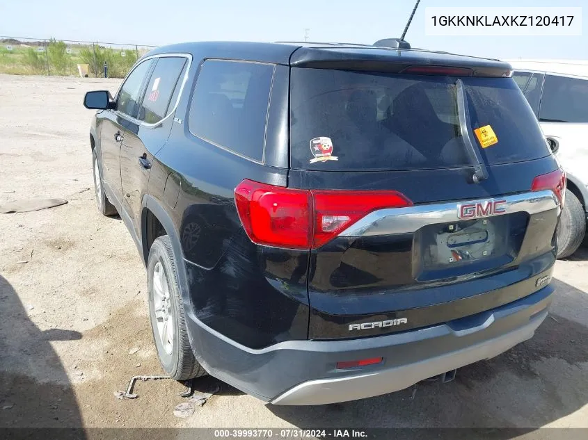 1GKKNKLAXKZ120417 2019 GMC Acadia Sle-1