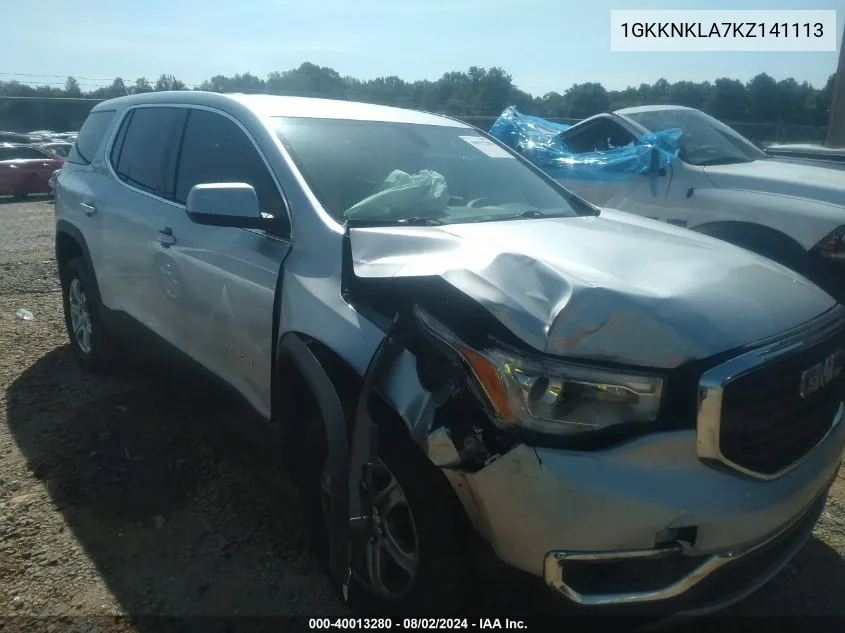 1GKKNKLA7KZ141113 2019 GMC Acadia Sle-1