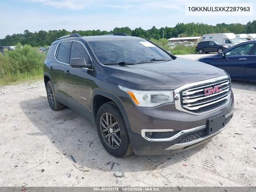 2019 GMC Acadia Slt-1 VIN: 1GKKNULSXKZ287963 Lot: 40103776