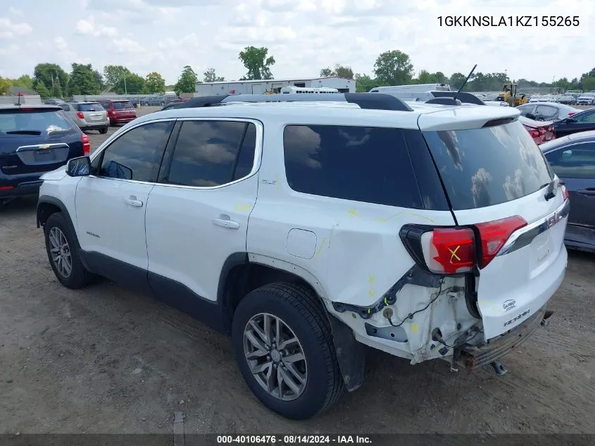 1GKKNSLA1KZ155265 2019 GMC Acadia Sle-2