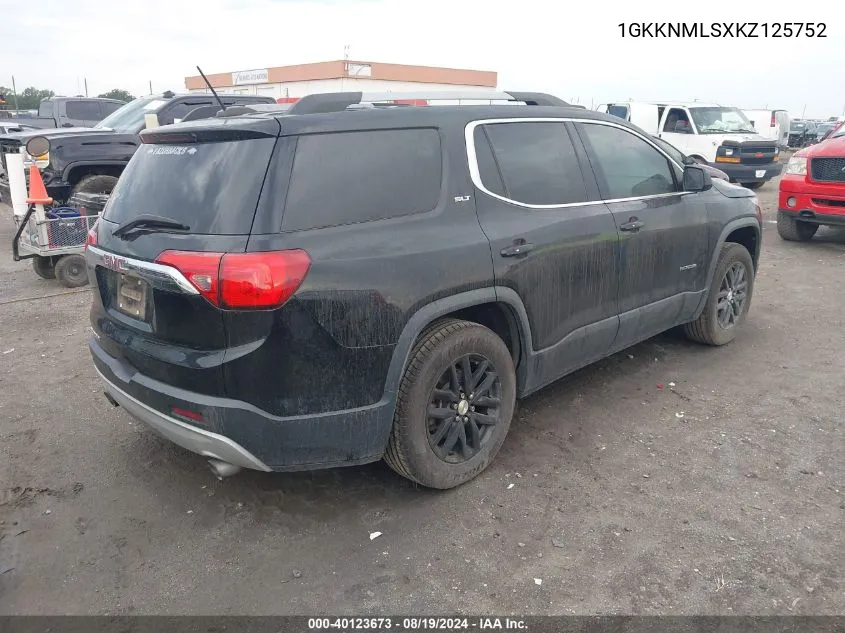 1GKKNMLSXKZ125752 2019 GMC Acadia Slt-1