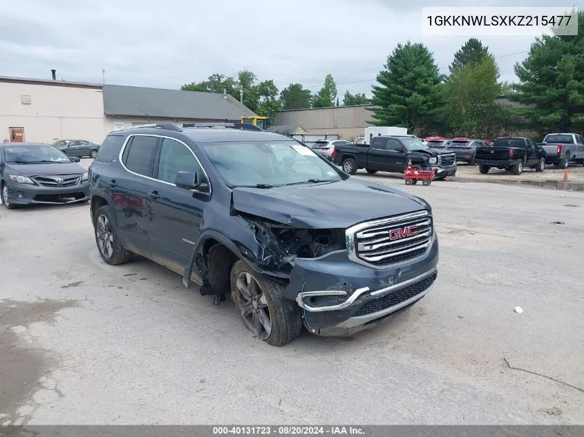 2019 GMC Acadia Slt-2 VIN: 1GKKNWLSXKZ215477 Lot: 40131723