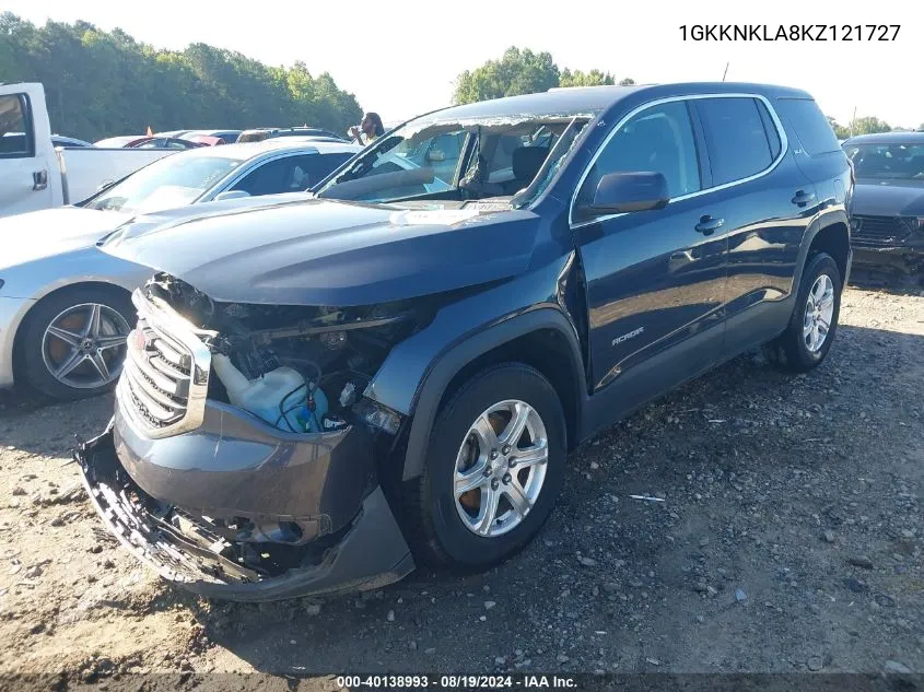 2019 GMC Acadia Sle-1 VIN: 1GKKNKLA8KZ121727 Lot: 40138993