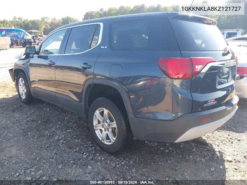 1GKKNKLA8KZ121727 2019 GMC Acadia Sle-1