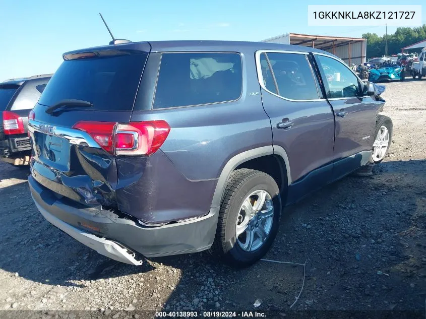 2019 GMC Acadia Sle-1 VIN: 1GKKNKLA8KZ121727 Lot: 40138993