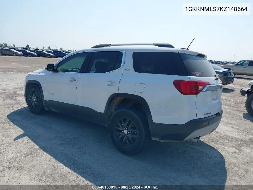 1GKKNMLS7KZ148664 2019 GMC Acadia Slt-1