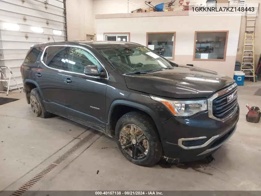 1GKKNRLA7KZ148443 2019 GMC Acadia Sle