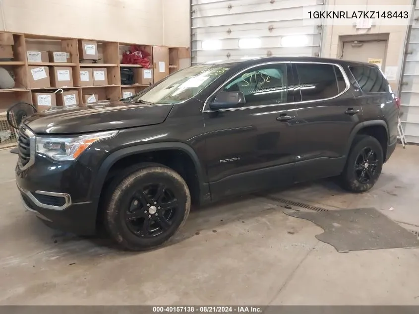 1GKKNRLA7KZ148443 2019 GMC Acadia Sle