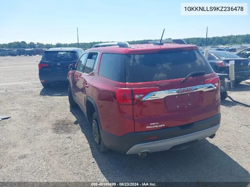 1GKKNLLS9KZ236478 2019 GMC Acadia Sle-2