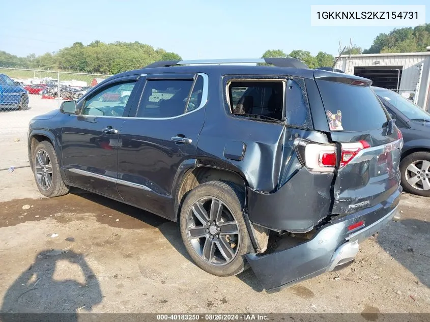 2019 GMC Acadia Denali VIN: 1GKKNXLS2KZ154731 Lot: 40183250