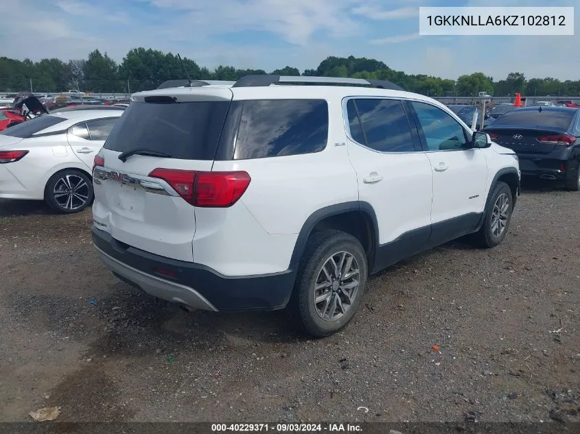 2019 GMC Acadia Sle-2 VIN: 1GKKNLLA6KZ102812 Lot: 40229371