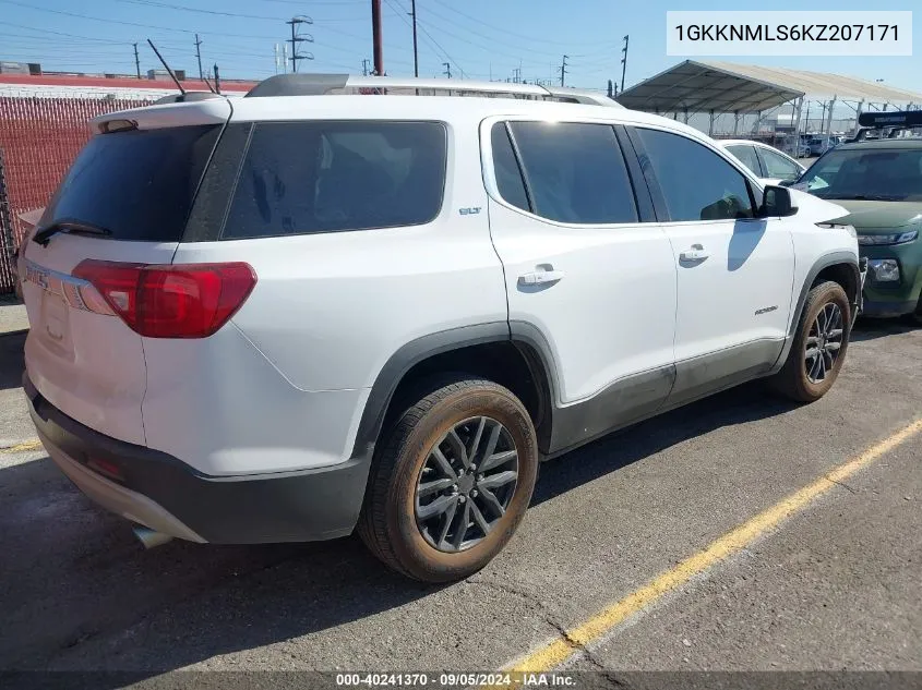 2019 GMC Acadia Slt-1 VIN: 1GKKNMLS6KZ207171 Lot: 40241370