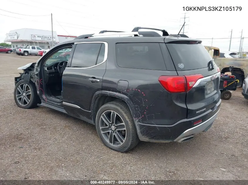 2019 GMC Acadia Denali VIN: 1GKKNPLS3KZ105179 Lot: 40249977