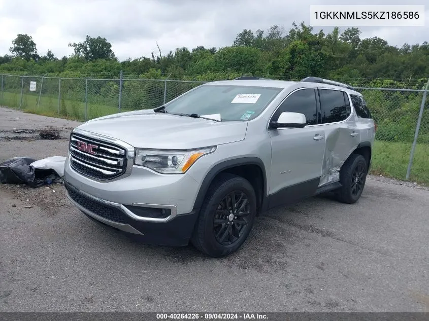 2019 GMC Acadia Slt-1 VIN: 1GKKNMLS5KZ186586 Lot: 40264226