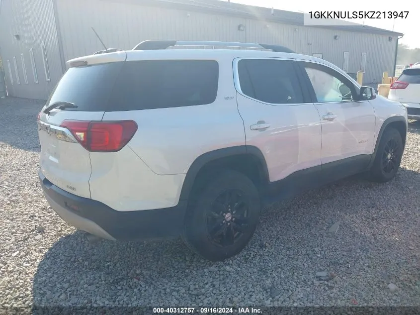 2019 GMC Acadia Slt-1 VIN: 1GKKNULS5KZ213947 Lot: 40312757