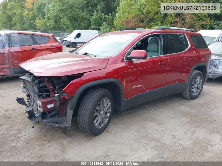 2019 GMC Acadia Slt-1 VIN: 1GKKNULS7KZ131606 Lot: 40319942