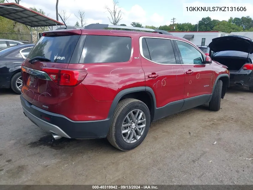 2019 GMC Acadia Slt-1 VIN: 1GKKNULS7KZ131606 Lot: 40319942