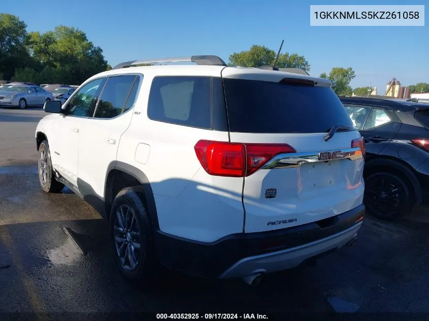 2019 GMC Acadia Slt-1 VIN: 1GKKNMLS5KZ261058 Lot: 40352925