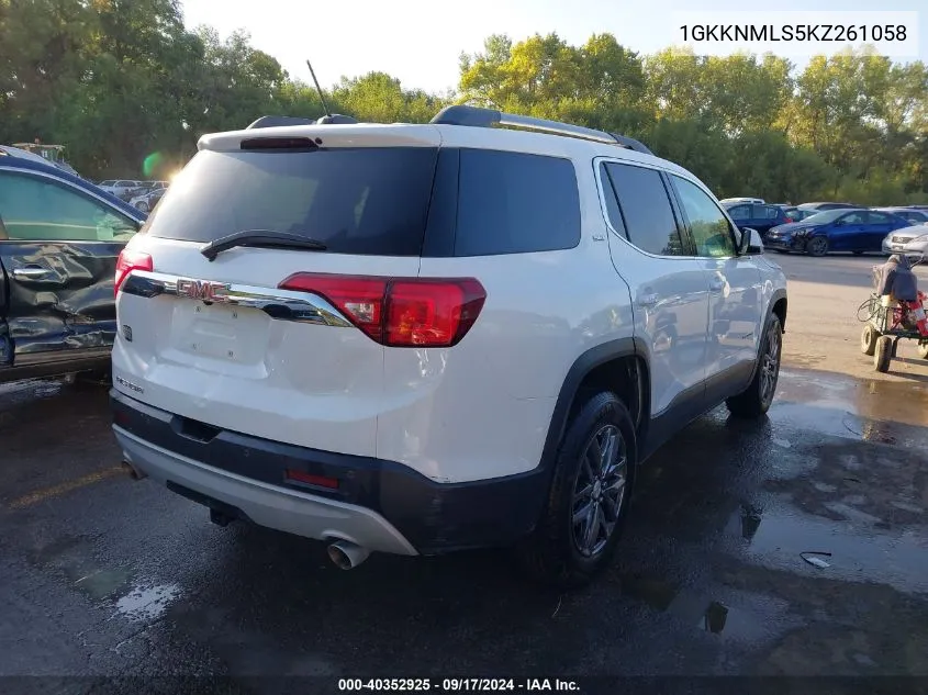 2019 GMC Acadia Slt-1 VIN: 1GKKNMLS5KZ261058 Lot: 40352925