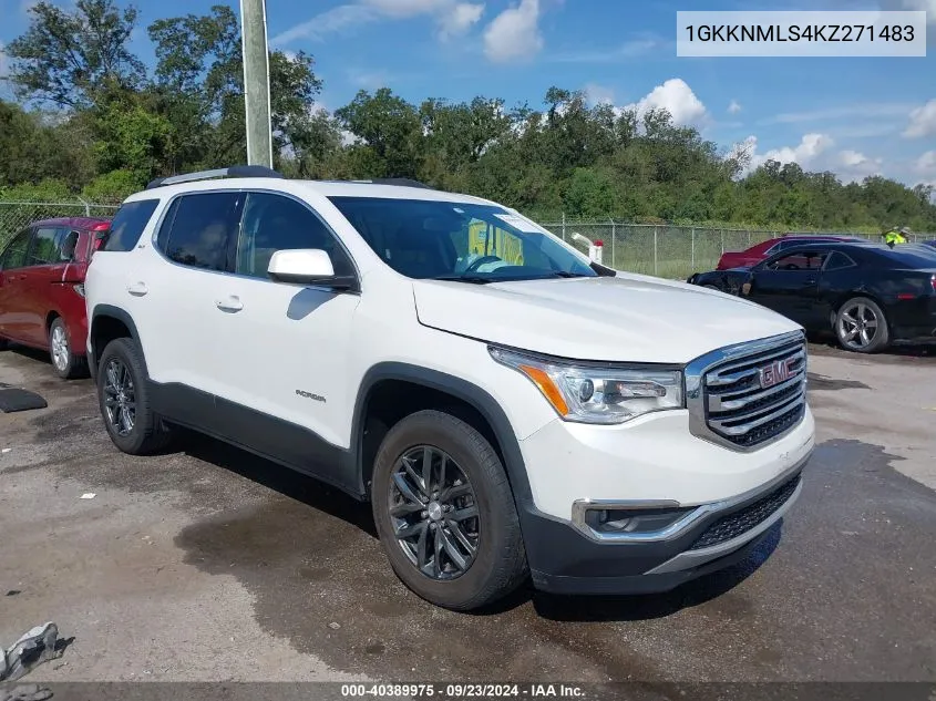 2019 GMC Acadia Slt-1 VIN: 1GKKNMLS4KZ271483 Lot: 40389975