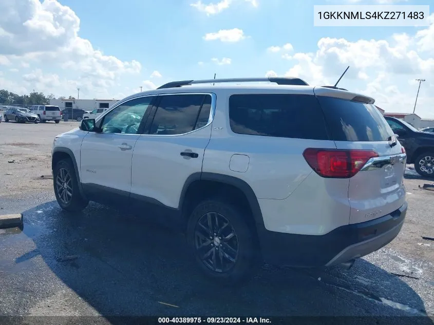 2019 GMC Acadia Slt-1 VIN: 1GKKNMLS4KZ271483 Lot: 40389975