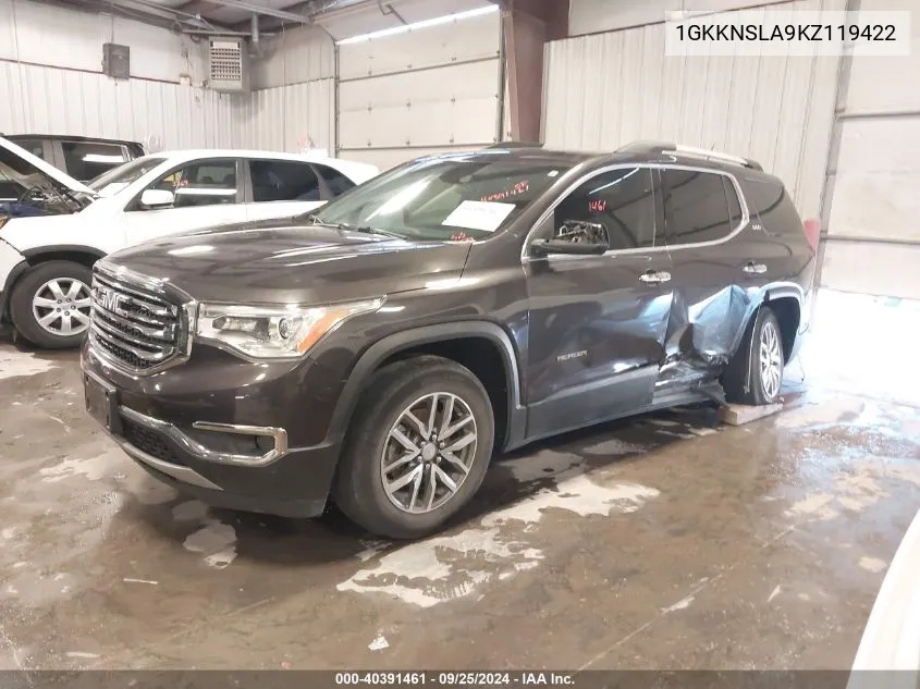 2019 GMC Acadia Sle-2 VIN: 1GKKNSLA9KZ119422 Lot: 40391461