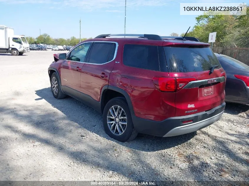 2019 GMC Acadia Sle-2 VIN: 1GKKNLLA8KZ238861 Lot: 40399104