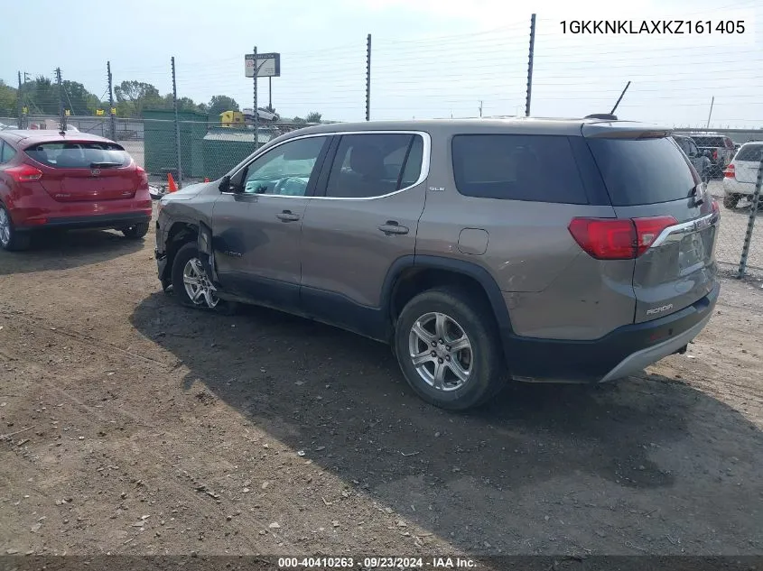 2019 GMC Acadia Sle-1 VIN: 1GKKNKLAXKZ161405 Lot: 40410263