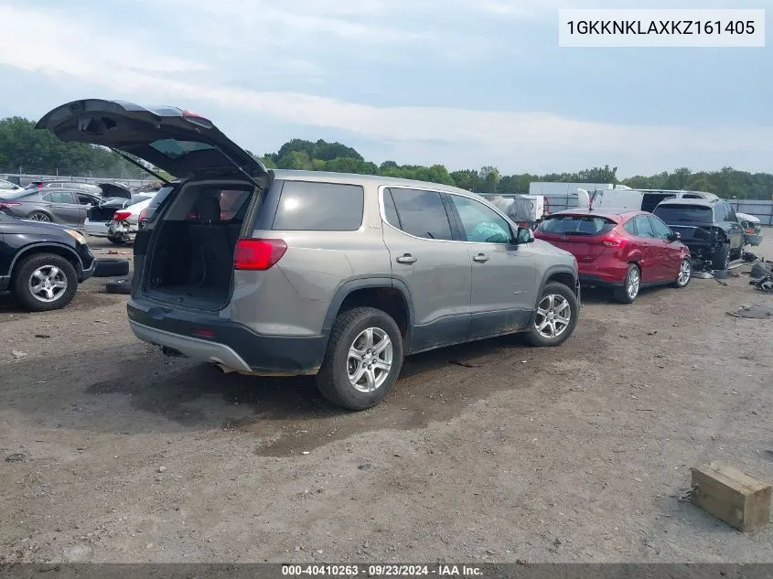 2019 GMC Acadia Sle-1 VIN: 1GKKNKLAXKZ161405 Lot: 40410263